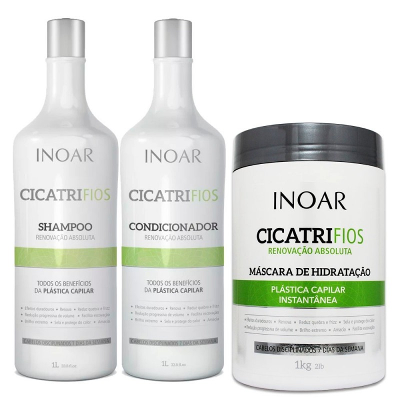 Kit Inoar Cicatrifios (2 Produtos) + Máscara Inoar Cicatrifios 1000ml