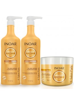 Kit Inoar Absolut DayMoist Shampoo 1000ml + Conditioner 1000ml + Mask 500g