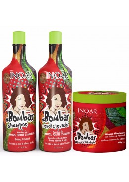 Kit Inoar Bombar Shampoo 1000ml + Conditioner 1000ml + Mask 500g
