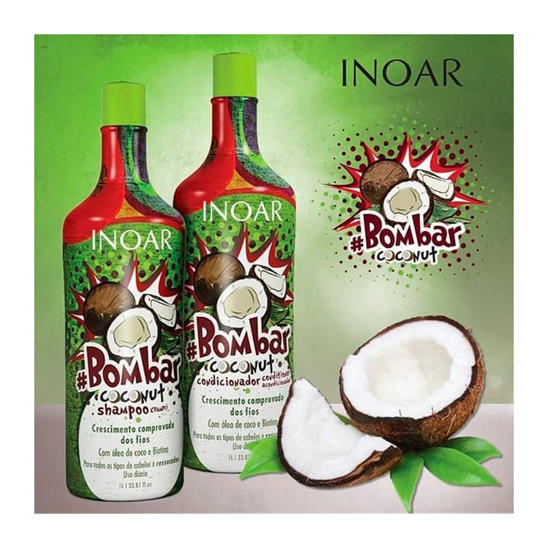Kit Inoar Bomb CocoNut Shampoo + Conditioner 1000ml + Mask 250g Kit Inoar Bomb CocoNut Shampoo + Conditioner 1000ml + Mask 250g