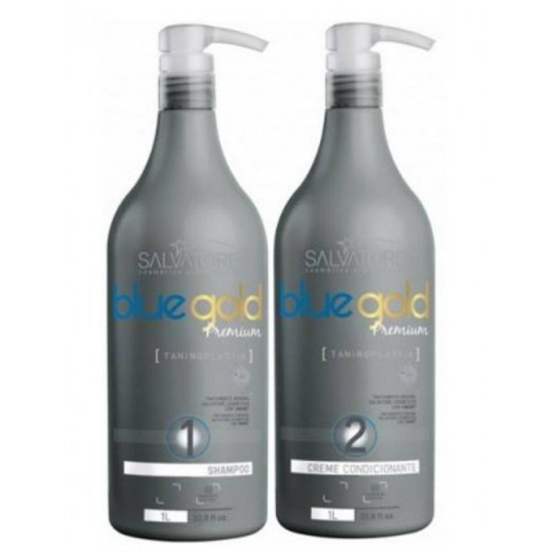 Escova progressiva Premium Blue Gold 2x1L Taninoplastia- Salvatore