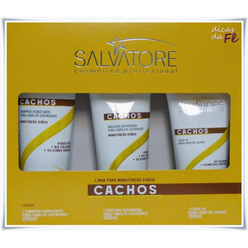 Kit Cachos Cliente (1 Sh 250Ml, 1 Cond 200Ml, 2 Leave-in 150Ml) Salvatore Beautecombeleza.com Kit Cachos Cliente (1 Sh 250Ml, 1 Cond 200Ml, 2 Leave-in 150Ml) Salvatore Beautecombeleza.com