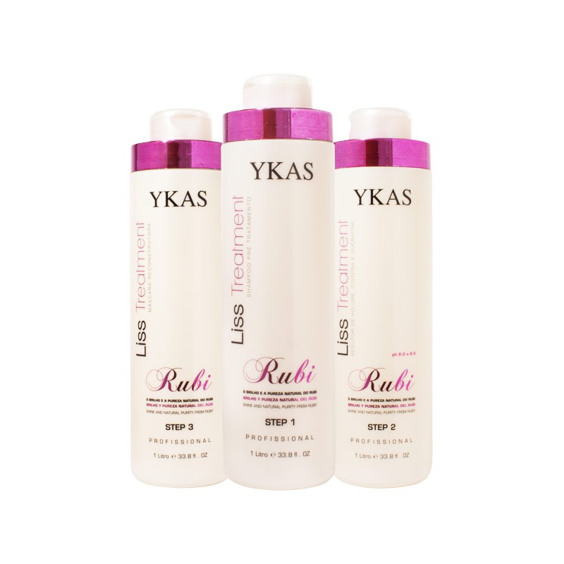 Y-Kas Rubi Liss Treatment Kit professional keratin treatment (3x1L) Y-Kas Rubi Liss Treatment Kit professional keratin treatment (3x1L)