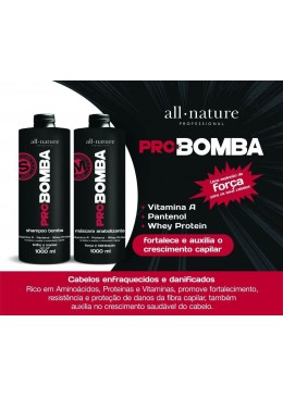 Bomba - Shampoo e Máscara Anabolizante 1000ml  ALL NATURE    Beautecombeleza.com