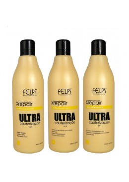 Felps Profissional Kit Xrepair Ultra Cauterização 3x500ml     Beautecombeleza.com