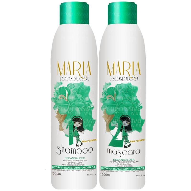 Maria Escandalosa Lissage Brésilien sans Formol 2x 1000ml     Beautecombeleza.com