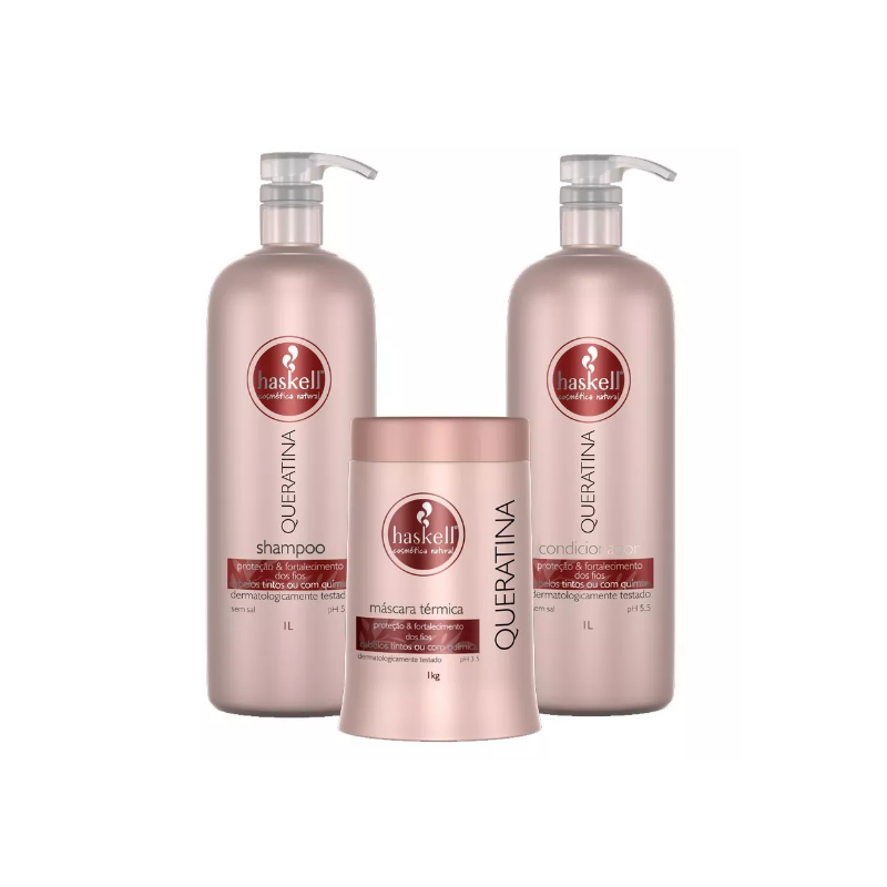 Kit Queratina Professionel 2x1L et 1Kg Haskell Beautecombeleza.com