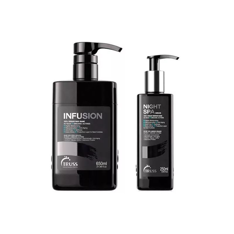 Infusion Vegan Hair Wax 650ml + Night Spa Serum 250ml Kit - Truss Professional Beautecombeleza.com