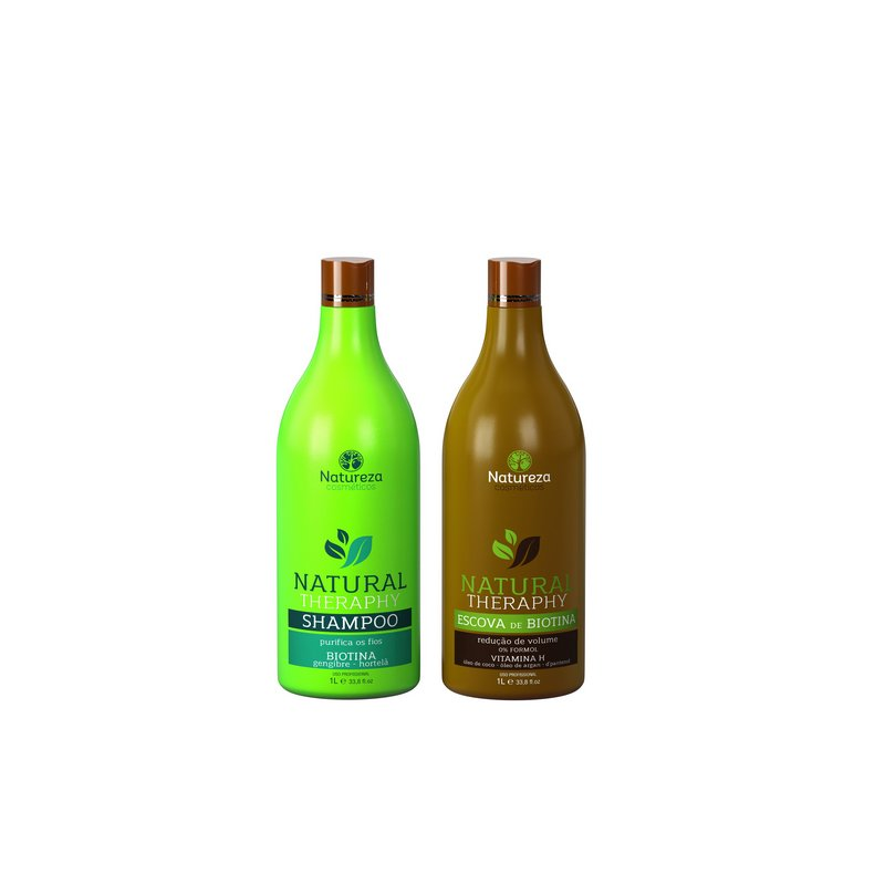 Biotina Natural Therapy Formaldehyde Free Brush Kit 2x1L- Natureza Beautecombeleza.com