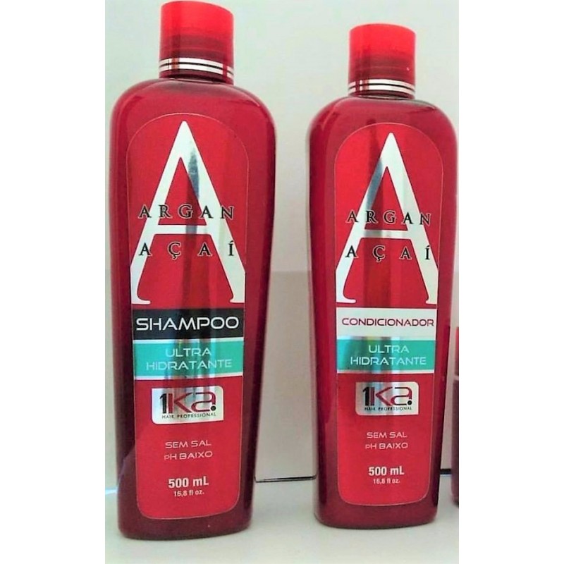 Argan And Açai Brightness Bath Shampoo And Conditioner Maintenance Kit 2x500ml - 1Ka