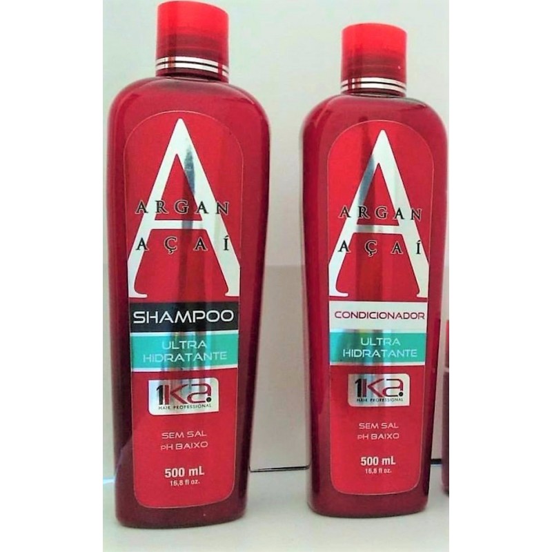 Argan And Açai Ultra Moisturizing Shampoo And Conditioner Maintenance Kit 2x500ml - 1Ka Argan And Açai Ultra Moisturizing Shampoo And Conditioner Maintenance Kit 2x500ml - 1Ka