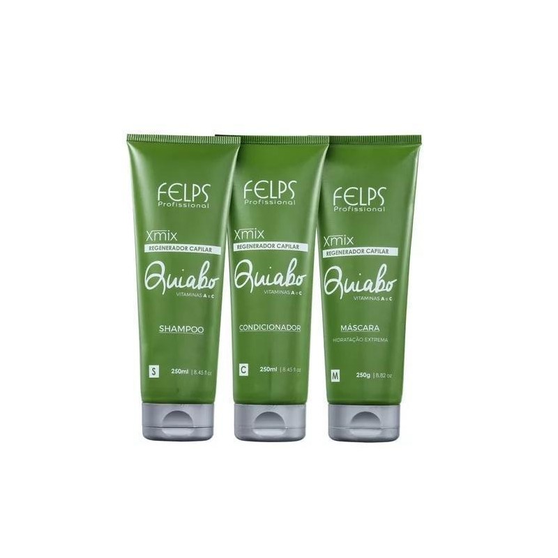 Kit de Tratamento de Cabelo Xmix Okra 3x250mL - Felps Beautecombeleza.com