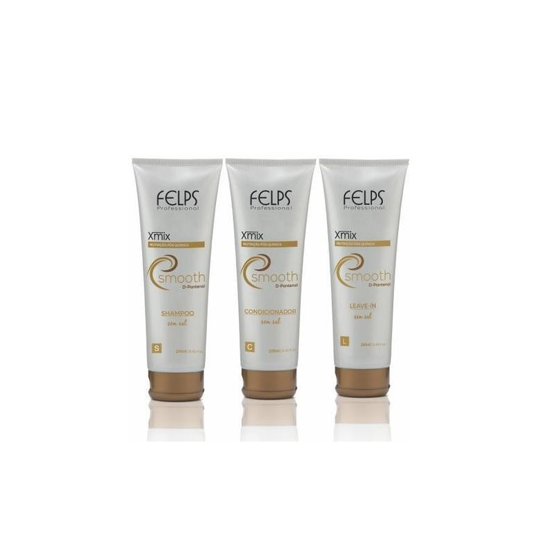 Kit Xmix Smooth Post Chemistry D-Pantenol 3x250mL - Felps Beautecombeleza.com Kit Xmix Smooth Post Chemistry D-Pantenol 3x250mL - Felps Beautecombeleza.com