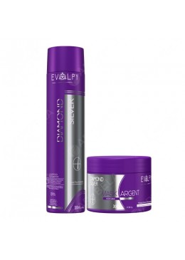 Diamond Silver Shampoo + Mascara Matizadora (2x300ml) - Evolpy Liss Beautecombeleza.com