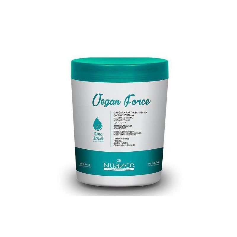 Brazilian Capillary Treatment Vegan Force Time Reset Hair Mask 1kg - Nuance Beautecombeleza.com