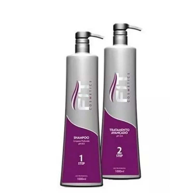 Progressiva Tratamento Avançado e Shampoo Limpeza Profunda Step 1e2 - Fit Cosmeticos Beuatecombeleza.com