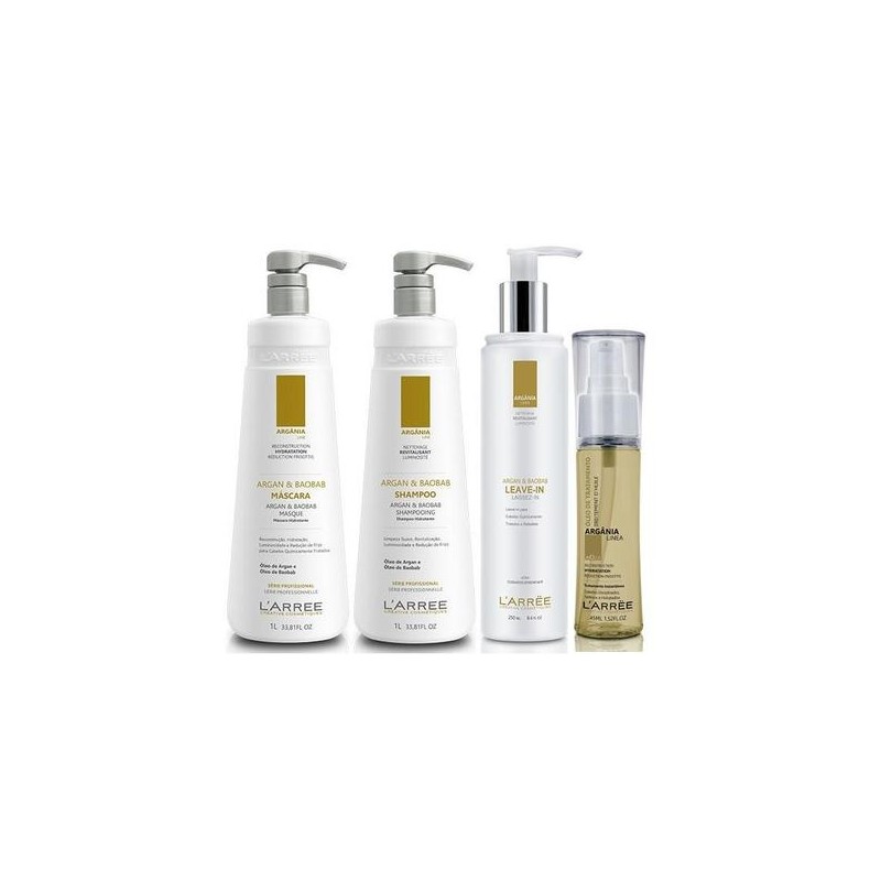 Argania Linea Professional Treatment Argan & Baobab Kit 4 Products - L'ARRËE Beautecombeleza.com