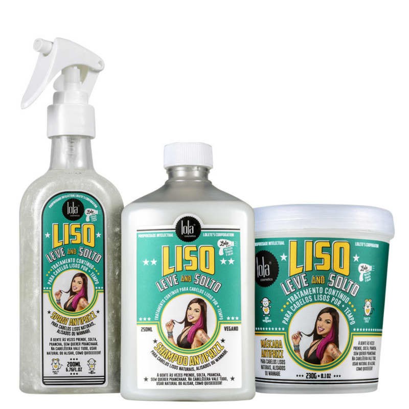 Liso Leve and Solto Anti Frizz Kit 3 Produtos - Lola Cosmetics Beautecombeleza.com Liso Leve and Solto Anti Frizz Kit 3 Produtos - Lola Cosmetics Beautecombeleza.com