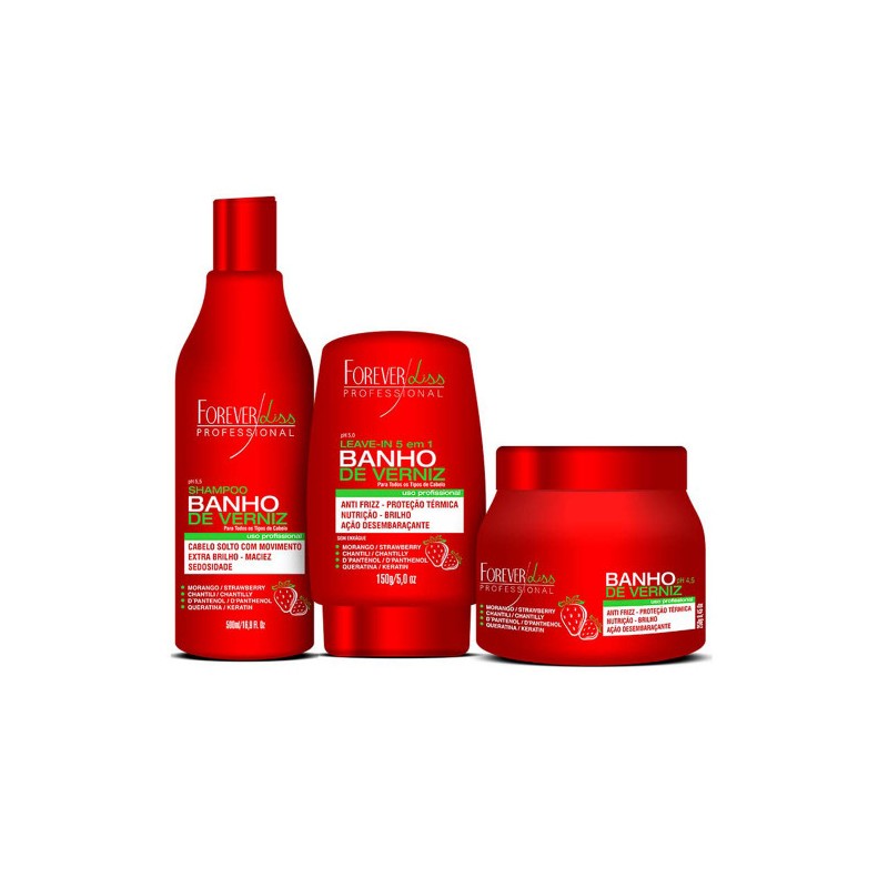 Strawberry Varnish Bath Maintenance Kit 3 Products - Forever Liss Beautecombeleza.com