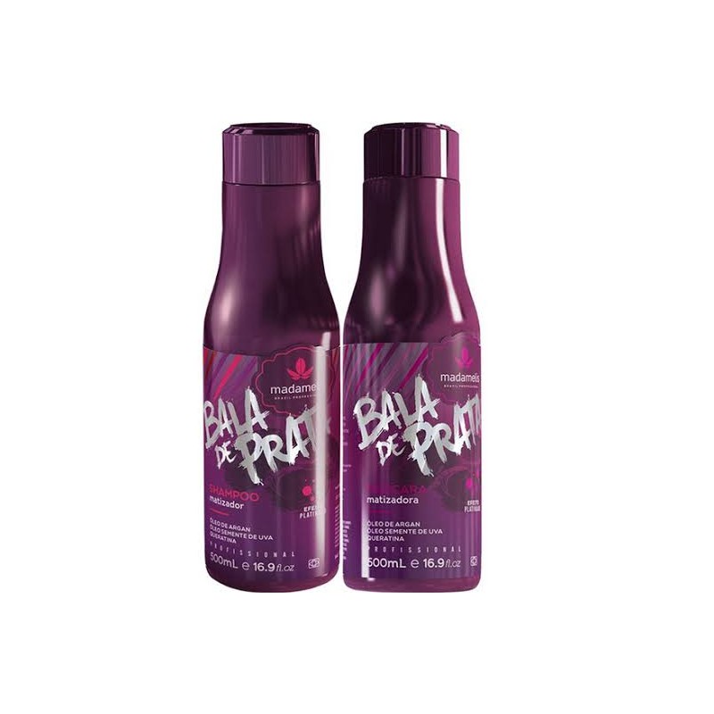 Bala de Prata kit Shampoo e Máscara Matizadora 2x500ml - Madamelis Beautecombeleza.com Bala de Prata kit Shampoo e Máscara Matizadora 2x500ml - Madamelis Beautecombeleza.com