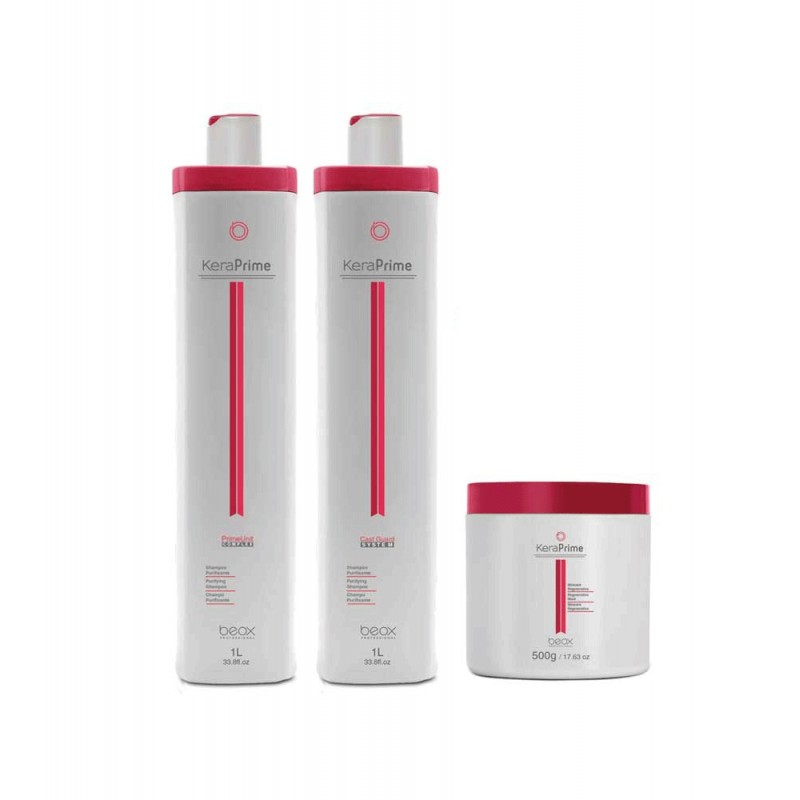 Brazilian keratin Hair Treatment KeraPrime Progressive Kit 3 Products -Beox Beautecombeleza.com