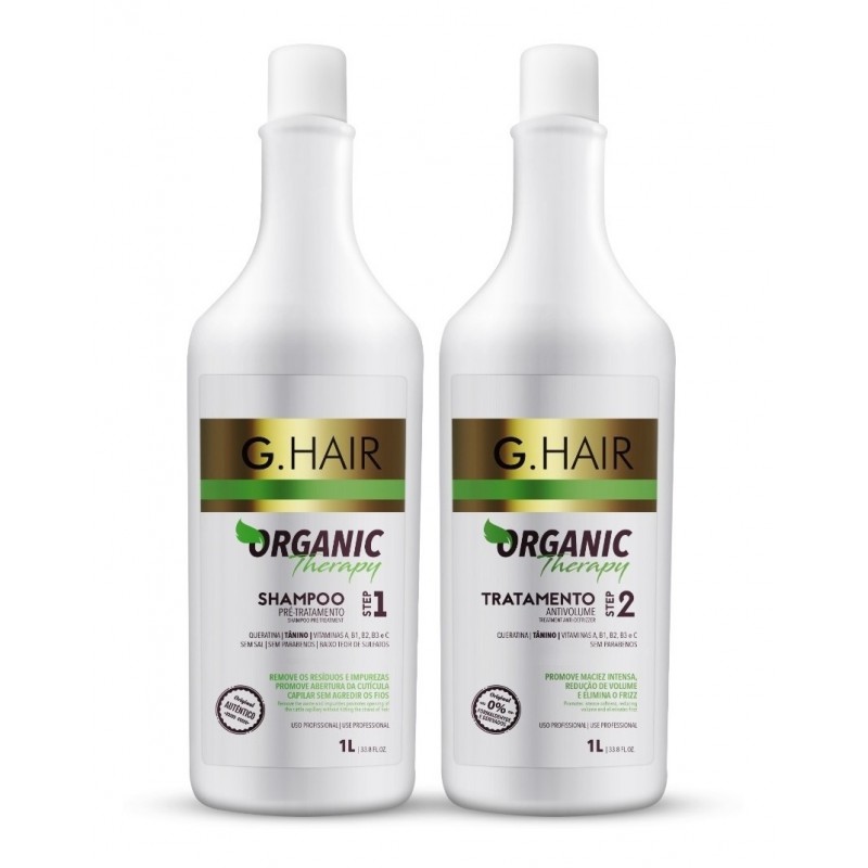 Organic Therapy Kit Shampoo + Tratamento Anti Volume 2X1L - G.hair Beautecombeleza.com Organic Therapy Kit Shampoo + Tratamento Anti Volume 2X1L - G.hair Beautecombeleza.com