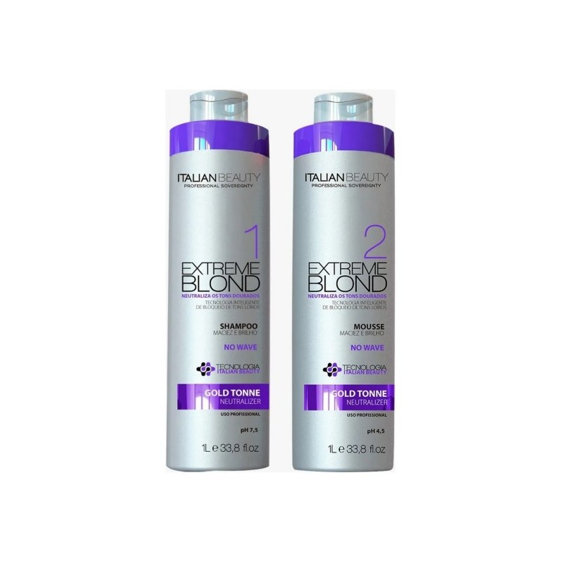 Escova Progressiva No Wave Blond Tratamento 2X1L - Italian Beauty Beautecombeleza.com