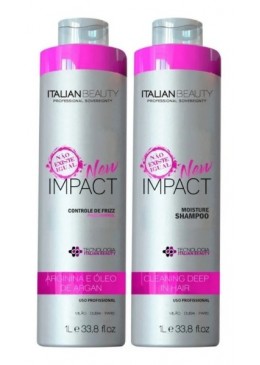 Alisamento Natural New Impact com Hidroxiprolina 2X1L -  Italian Beauty Beautecombeleza.com