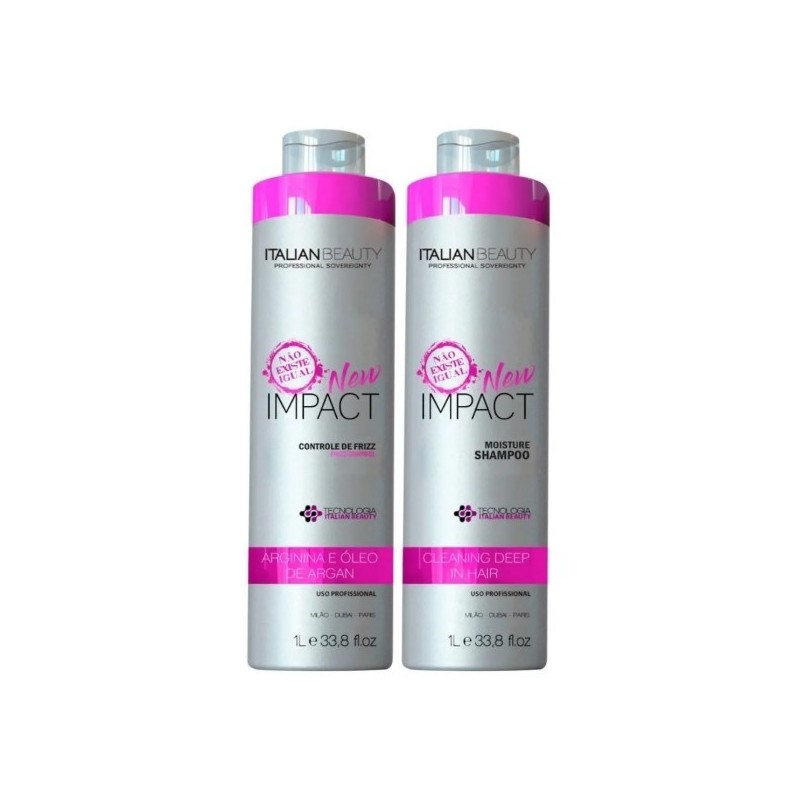 Alisamento Natural New Impact com Hidroxiprolina 2X1L -  Italian Beauty Beautecombeleza.com