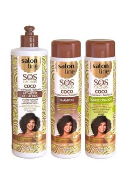 Kit  SOS Coconut Curls 3 Produits - Salon Line Beautecombeleza.com