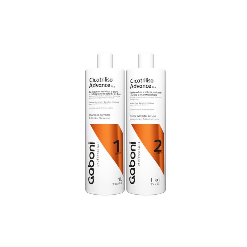 Kit Progressiva Shampoo + Creme Ativador Advance Plus 2x1L - Gaboni Professional Beautecombeleza.com