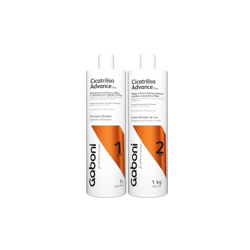 Kit Progressiva Shampoo + Creme Ativador Advance Plus 2x1L - Gaboni Professional Beautecombeleza.com Kit Progressiva Shampoo + Creme Ativador Advance Plus 2x1L - Gaboni Professional Beautecombeleza.com