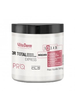 Máscara Capilar SOS 3R Total Express 500g - Vita Derm 
 Beautecombeleza.com