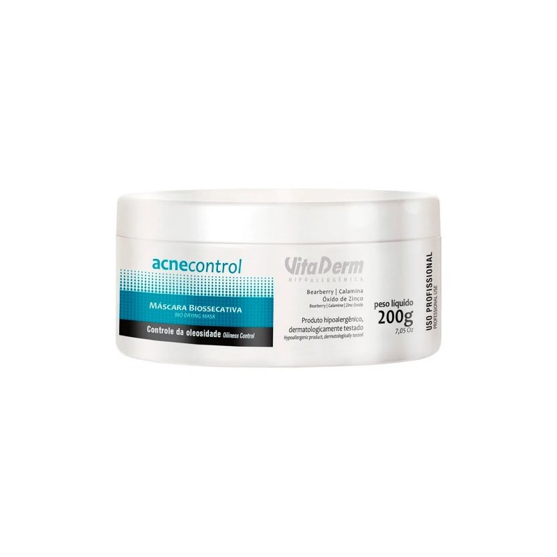 Máscara Facial Biossecativa Controle de Oleosidade 200g - Vita Derm Beautecombeleza.com Máscara Facial Biossecativa Controle de Oleosidade 200g - Vita Derm Beautecombeleza.com