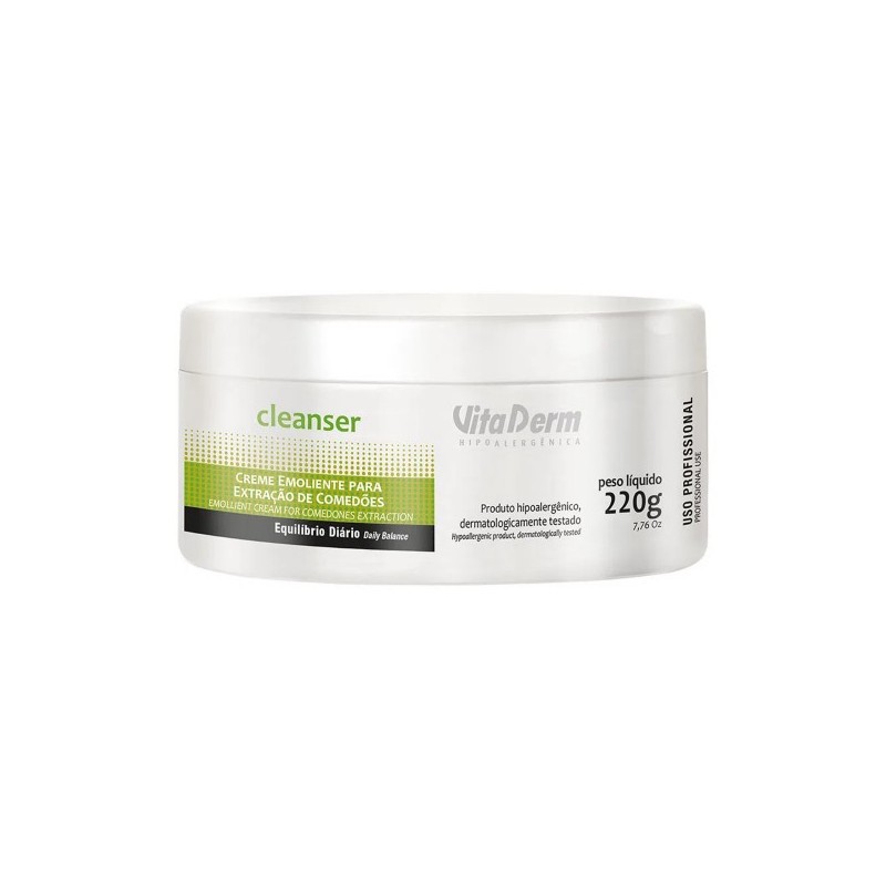 Creme Emoliente para Extração de Comedões Cleanser 220g - Vita Derm Beautecombeleza.com Creme Emoliente para Extração de Comedões Cleanser 220g - Vita Derm Beautecombeleza.com