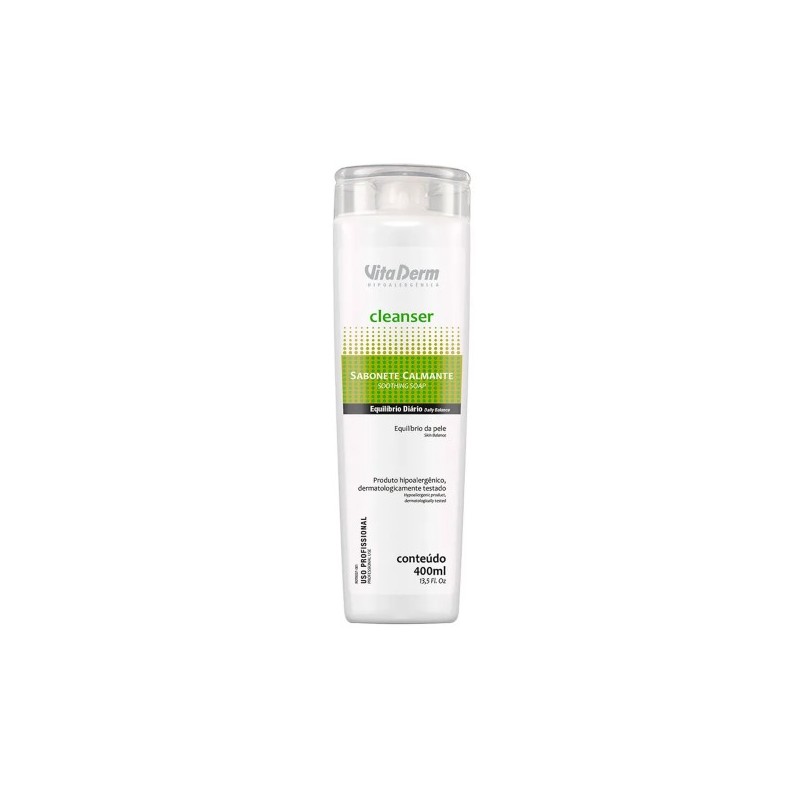 Sabonete Calmante Cleanser 400ml - Vita Derm Beautecombeleza.com Sabonete Calmante Cleanser 400ml - Vita Derm Beautecombeleza.com