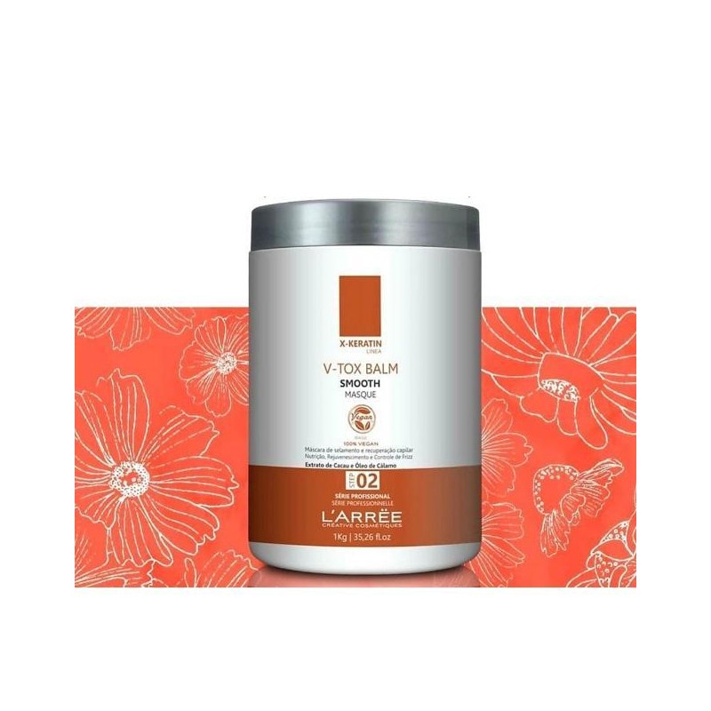 Professional X-Keratin Vegan V-tox Cocoa Calamo Oil Masque Balm 1Kg - L'ARRËE      Beautecombeleza.com