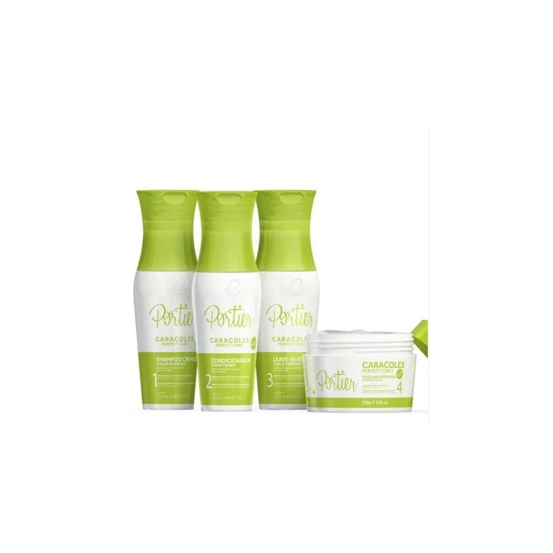 Perfect Curls Curly Wavy Hair Caracoles All Poo Nourishing Kit 4x250 - Portier Beautecombeleza.com