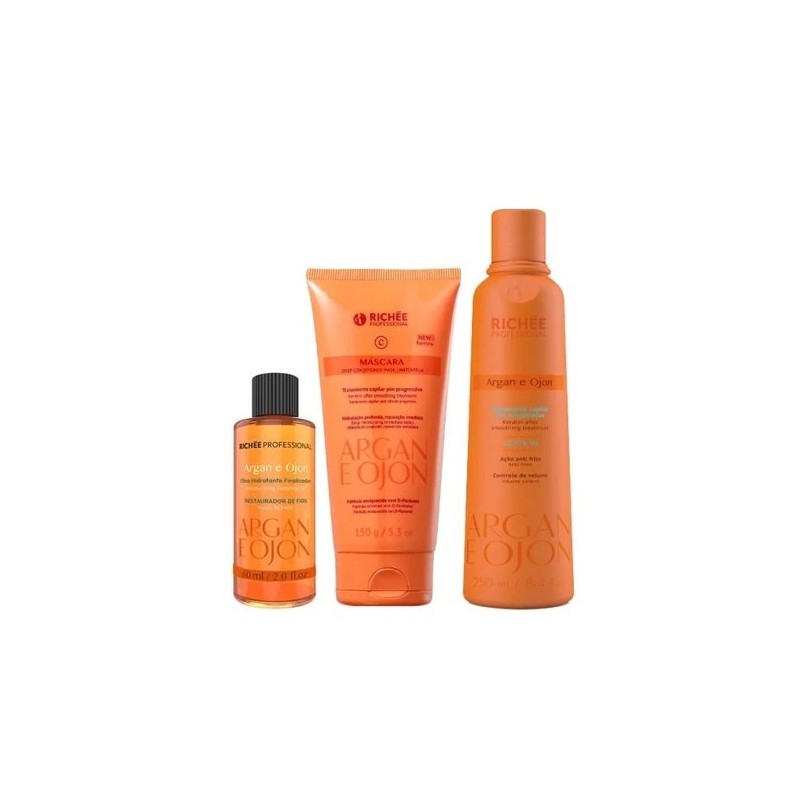 Home Care Hair Treatment Argan and Ojon Maintenance Kit 3 Products - Richée Beautecombeleza.com