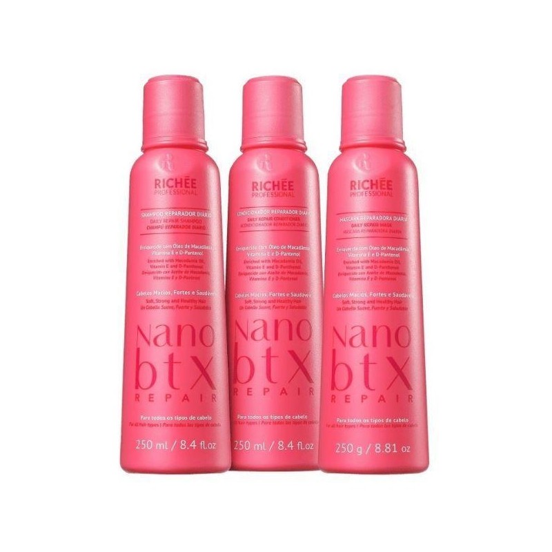 Smooth Strong Hair Nano B.TX Repair Daily Care Maintenance Treatment Kit - Richée Beautecombeleza.com