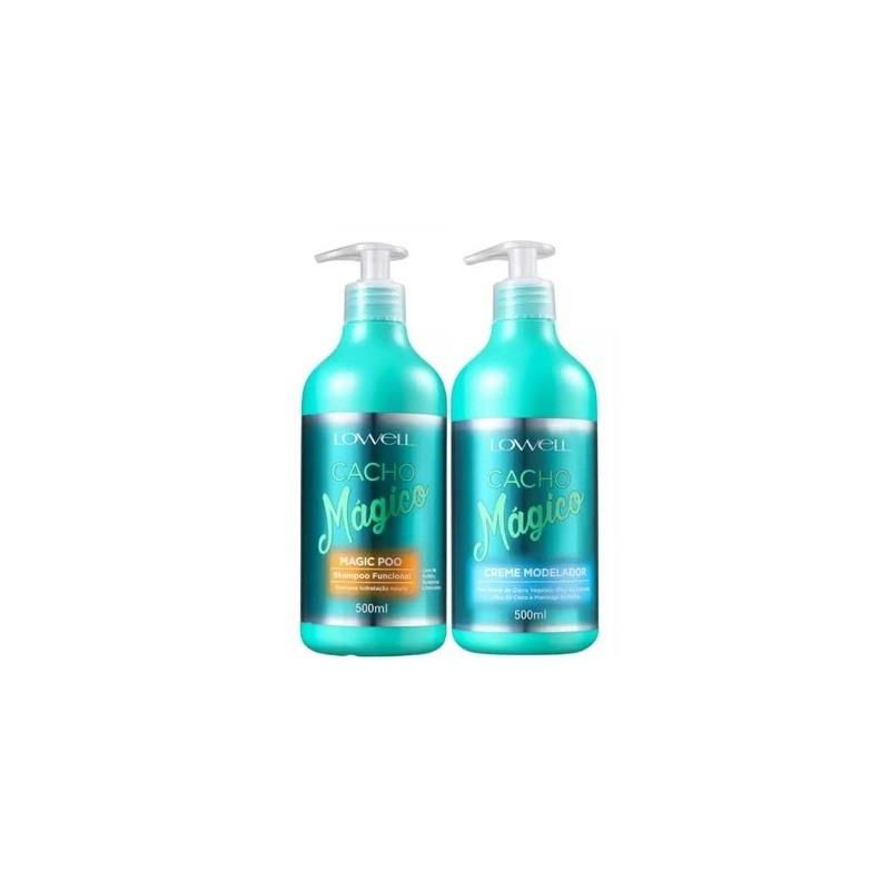 Kit Cacho Mágico Shampoo + Creme Modelador 2X500 ml - Lowell Beautecombeleza.com