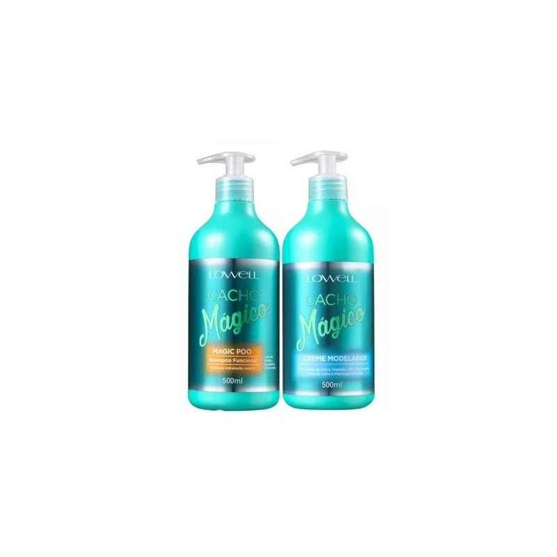 Kit Cacho Mágico Shampoo + Creme Modelador 2X500 ml - Lowell Beautecombeleza.com Kit Cacho Mágico Shampoo + Creme Modelador 2X500 ml - Lowell Beautecombeleza.com