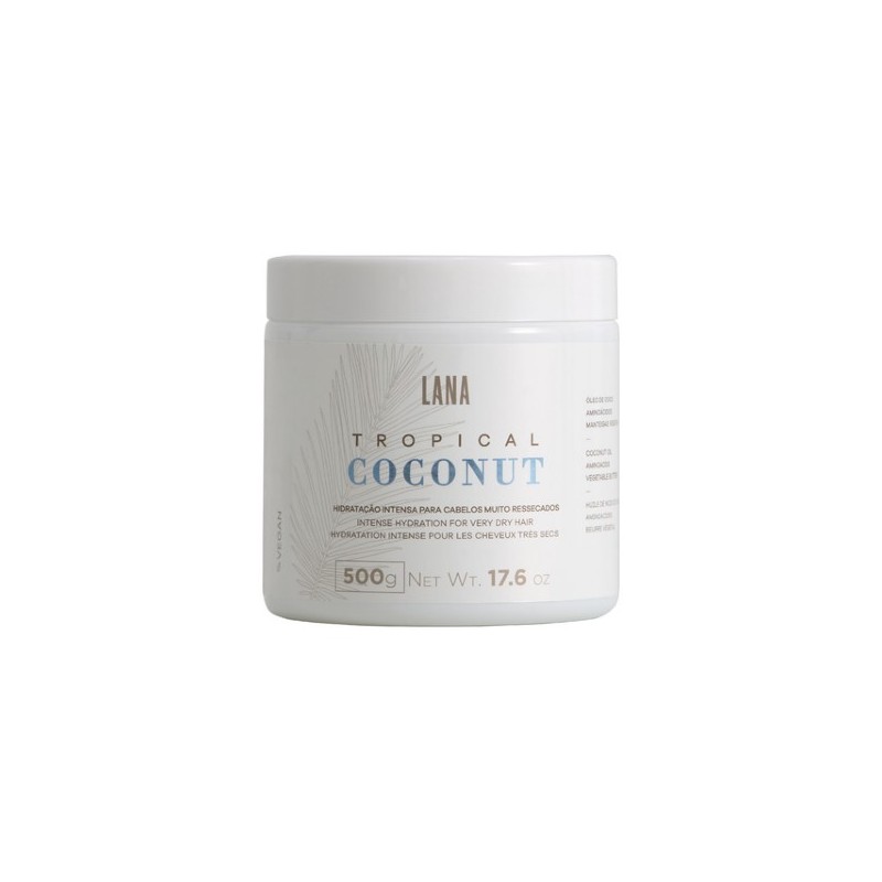 Masque Cheveux Tropical Coco Hydratation Intense pour Cheveux Très Secs 500g - Lana Beautecombeleza.com Masque Cheveux Tropical Coco Hydratation Intense pour Cheveux Très Secs 500g - Lana Beautecombeleza.com
