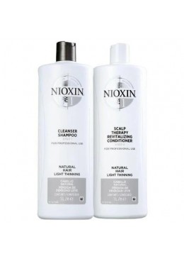 System 1 Therapy Thicker Fuller Natural Hair Light Tuning Kit 2x1000ml - Nioxin Beautecombeleza.com