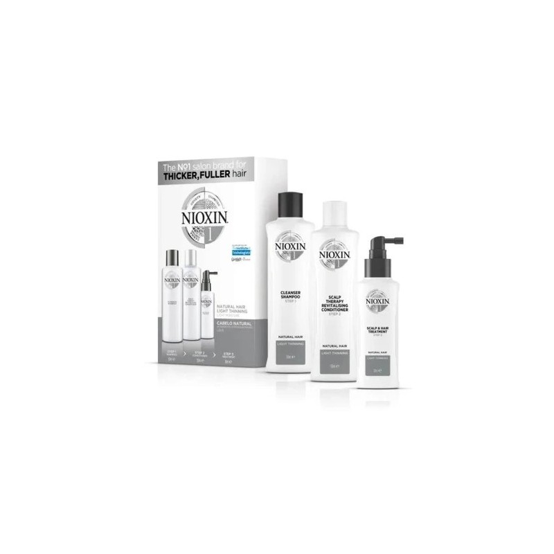 System 1 Salon Shampoo + Condicionador + Leave-in Kit 3 - Nioxin Beautecombeleza.com
