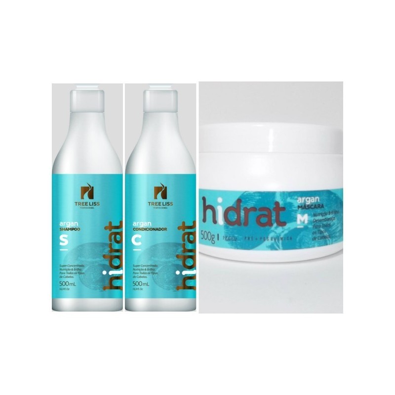 Hidrat de Argan Kit 3x500ml - Tree Liss Hidrat de Argan Kit 3x500ml - Tree Liss