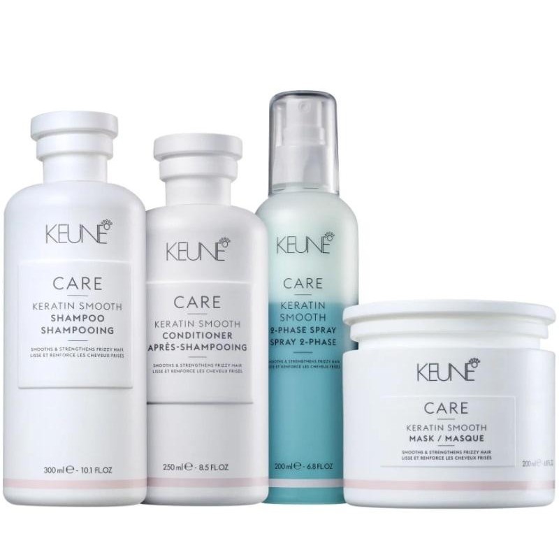 Care Keratin Smooth Strenghtening Frizzy Hair Treatment Kit 4 Products - Keune Beautecombeleza.com