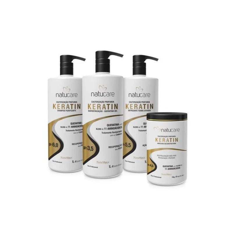 Combo Natucare System Keratin Profissional Kit 4x1 - Natumaxx Beautecombeleza.com