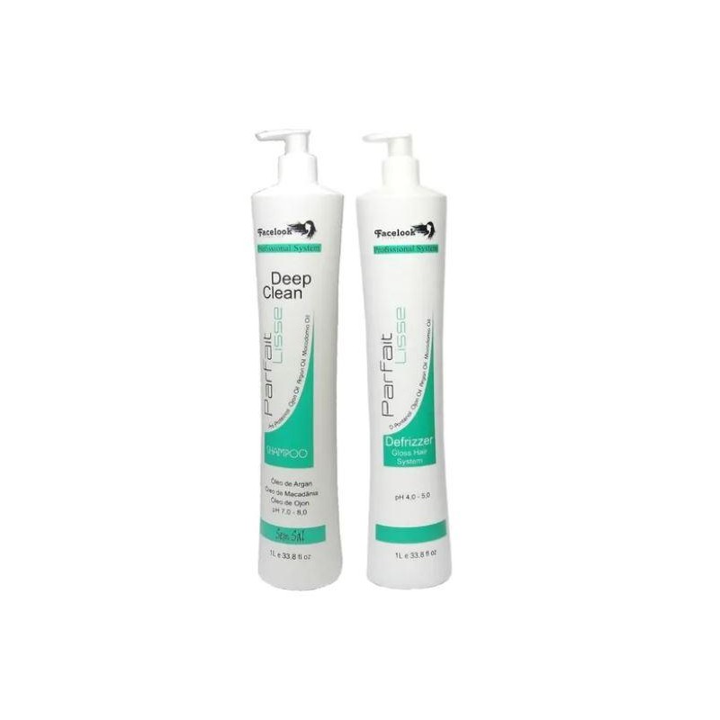 Lissage Bresilien Parfait Lisse Profissional Deep Clean Kit 2x1L - Facelook Beautecombeleza.com