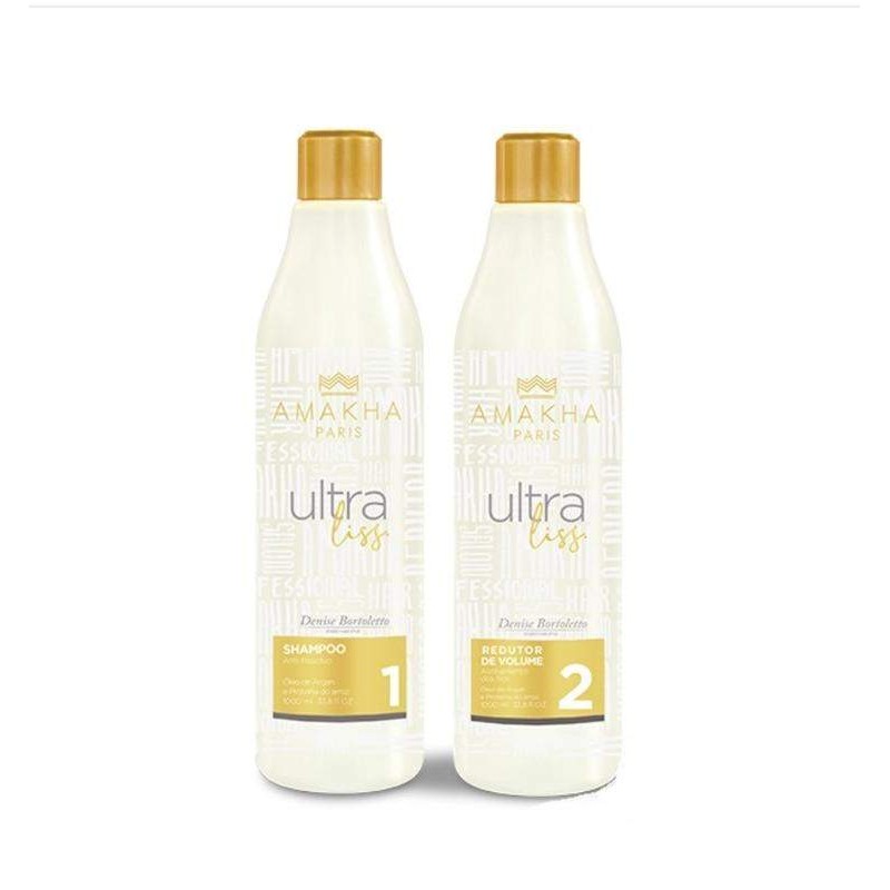 Ultra Liss Brazilian Blowout Volume Reducer Hair Smoothing Kit 2x1L - Amakha  Beautecombeleza.com